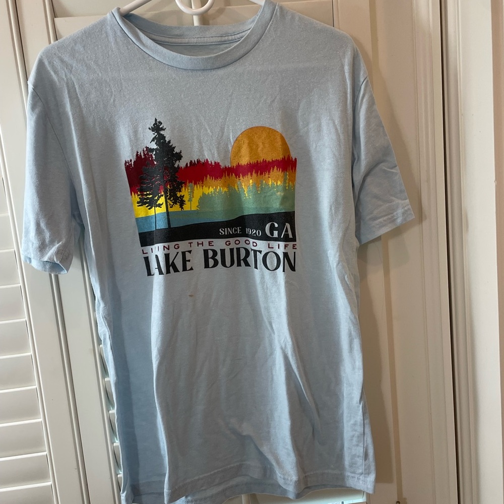 Lake Burton Sunset Tee - Light Blue